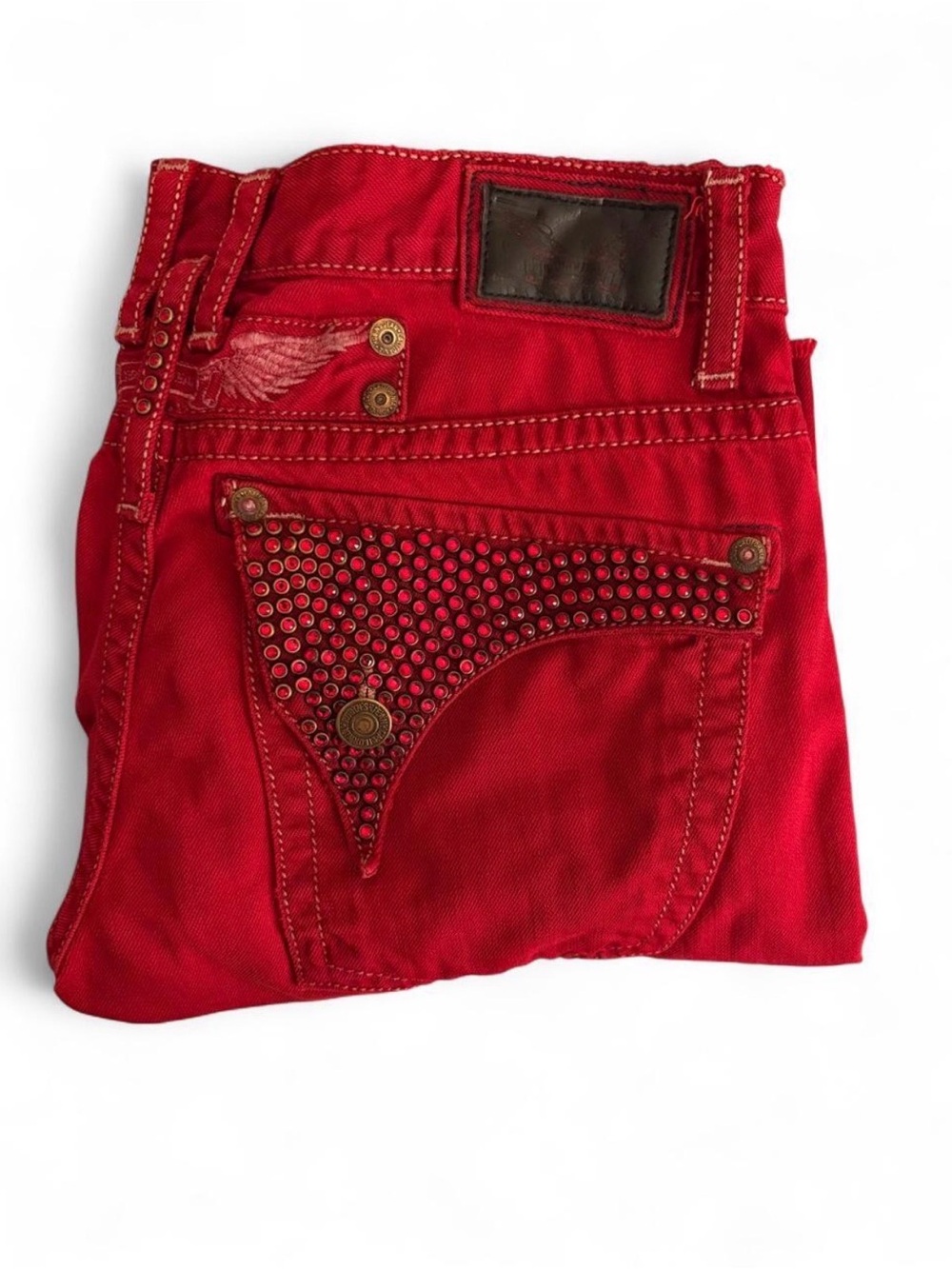 Robin's Jean Red Studded Men's Jean Shorts